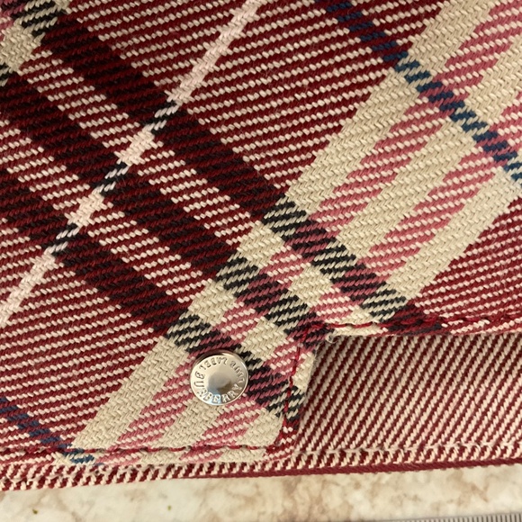 Authentic BURBERRY Nova Check Blue Label Shoulder Bag Canvas Red Silver - Picture 14 of 16